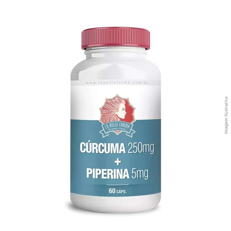 Cúrcuma 250mg e Piperina 5mg 60 Cápsulas