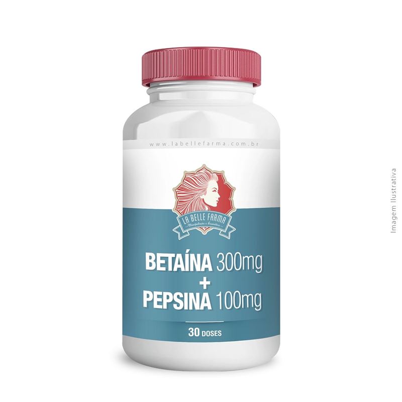 Betaína 300mg + Pepsina 100mg 30 Doses