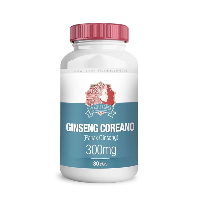 Ginseng Coreano (Panax ginseng) 300mg 30 Cápsulas