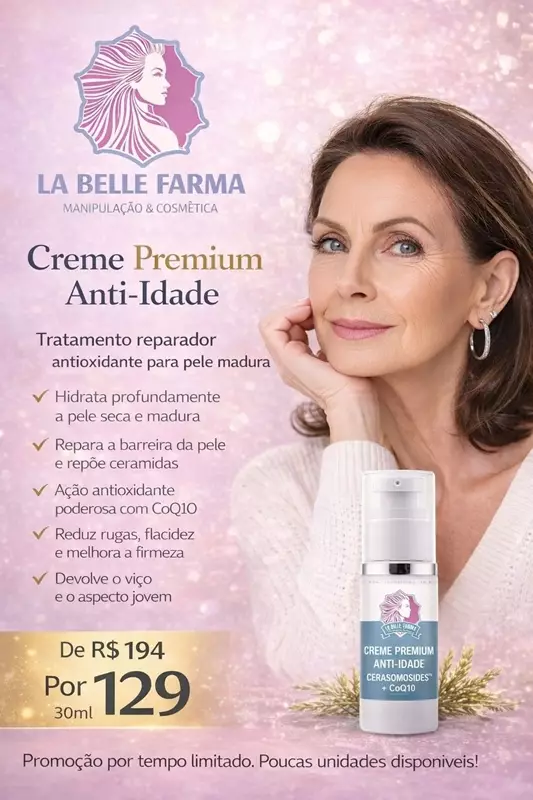 CREME HIDRATANTE 40+ PREMIUM ANTI IDADE - 30ML 